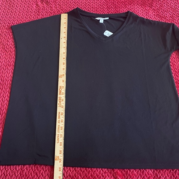 Charming Charlie Asymmetric One Sleeve Fancy Top Women’s Size S, black - Picture 5 of 12